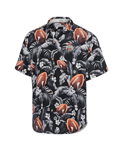 Tommy Bahama Black Georgia Bulldogs Veracruz Cay First Down Blooms Button-up Shirt In Gray