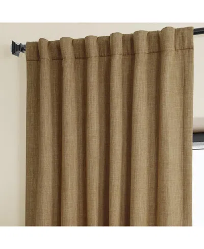 Half Price Drapes Mink Textured Faux Linen Room Darkening Curtain