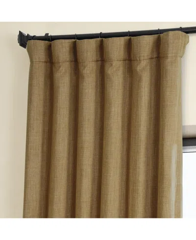 Half Price Drapes Mink Textured Faux Linen Room Darkening Curtain