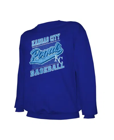 Stitches Men's Royal Kansas City Royals Lightweight Crew Sweatshirt In Blue