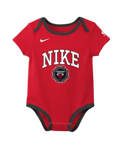 Nike Newborn 2-pack Red/blackâ Chicago Bulls Just Do It Bodysuit Set In Red