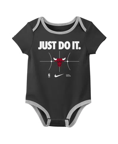 Nike Newborn 2-pack Red/blackâ Chicago Bulls Just Do It Bodysuit Set In Red