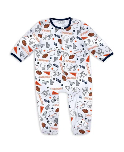 Wear By Erin Andrews Baby Boys And Girls Denver Broncos Sleep Play With Bib And Fun Hat Set In White