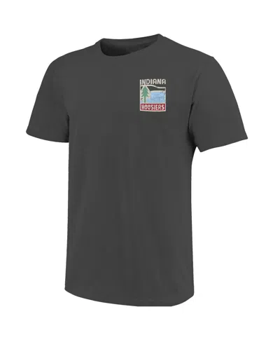 Image One Graphite Wisconsin Badgers Comfort Colors Minimal Vista Distressed Graphics T-shirt In Gray