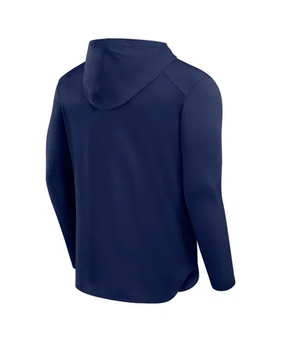 Fanatics Men'sâ Navy New York Yankees Front Office Power Mono Long Sleeve Hoodie T-shirt In Blue