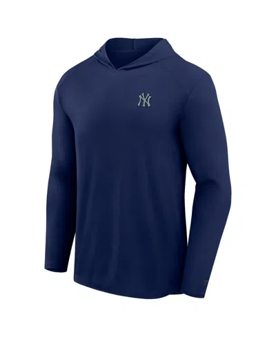 Fanatics Men'sâ Navy New York Yankees Front Office Power Mono Long Sleeve Hoodie T-shirt In Blue