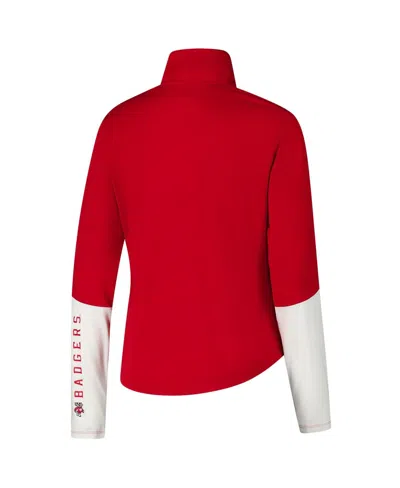 Under Armour Red Wisconsin Badgers Gameday Knockout Sleeve Hit Quarter-zip Jacket In Red