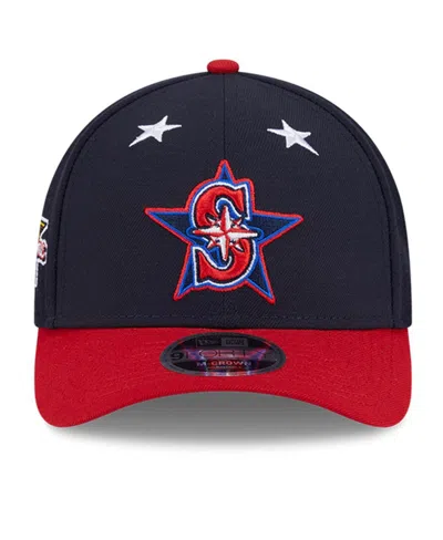 New Era Men's Navy/red Seattle Mariners 2025 Mlb All-star Game Workout 9forty M-crown Adjustable Hat