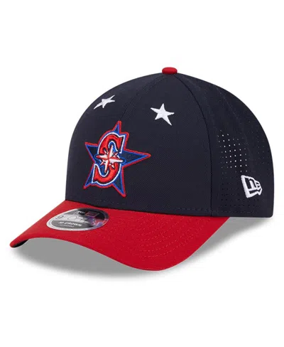 New Era Men's Navy/red Seattle Mariners 2025 Mlb All-star Game Workout 9forty M-crown Adjustable Hat