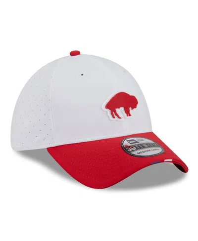 New Era Men's White/red Buffalo Bills 2025 Nfl Training Camp Throwback Logo 39thirty Flex Hat