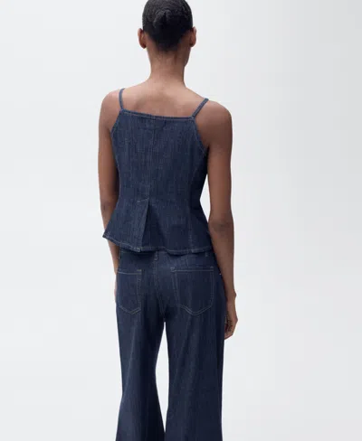 Mango Women's Buttoned Denim Top