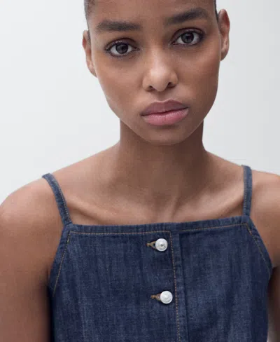 Mango Women's Buttoned Denim Top