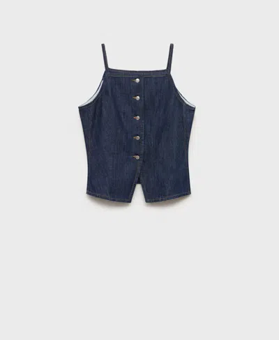 Mango Women's Buttoned Denim Top