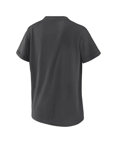 Wear By Erin Andrews Women's Charcoal Seattle Mariners Domestic Box Color Boyfriend T-shirt