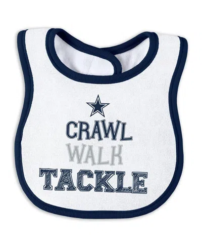 Wear By Erin Andrews Baby Boys And Girls Dallas Cowboys Sleep Play With Bib And Fun Hat Set In White