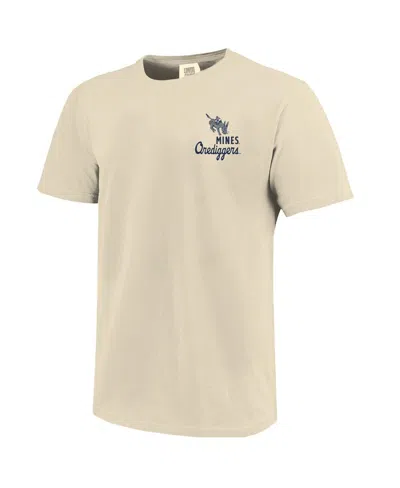 Image One Men's Cream Colorado School Of Mines Orediggers Comfort Colors Mascot Overlay T-shirt In Neutral