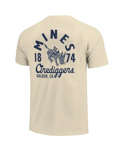Image One Men's Cream Colorado School Of Mines Orediggers Comfort Colors Mascot Overlay T-shirt In Neutral