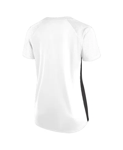 Fanatics Women's White Las Vegas Raiders Plus Size Glitter Lace-up V- Neck T-shirt