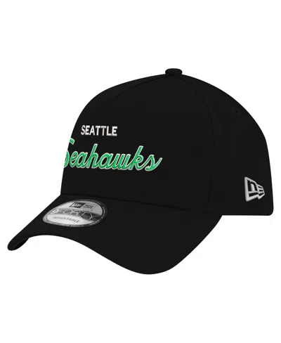 New Era Men's Black Seattle Seahawks Smith 9forty Adjustable Hat
