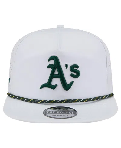 New Era Men's White Athletics Perforated Golfer Snapback Hat