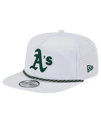New Era Men's White Athletics Perforated Golfer Snapback Hat