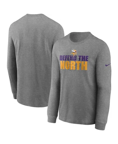 Nike Heathered Gray Minnesota Vikings Hyper Local Long Sleeve T-shirt In Gray
