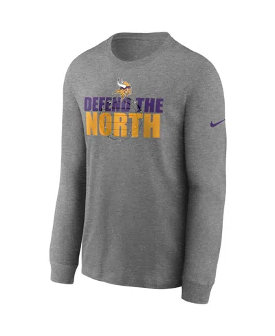 Nike Heathered Gray Minnesota Vikings Hyper Local Long Sleeve T-shirt In Gray