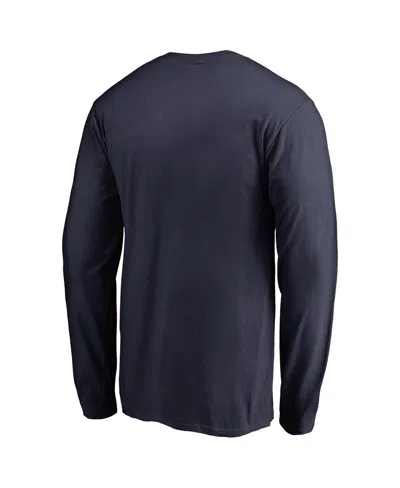 Fanatics Mto Label Men's Navy Chicago Bears Iconic Collection On Side Stripe Long Sleeve T-shirt