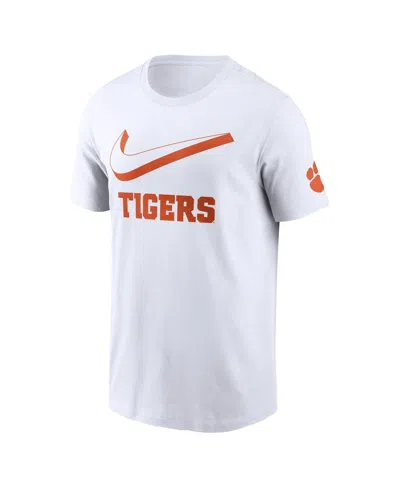 Nike White Clemson Tigers Primetime 2-hit Swoosh T-shirt In White