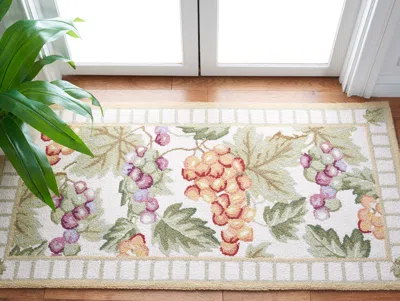 Safavieh Chelsea Hand Made Area Rug, Ivory Country Floral Style Non-shedding In Multi