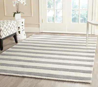 Safavieh Cambridge Hand Made Area Rug, Grey / Ivory Contemporary Style Non-shedding In Gray