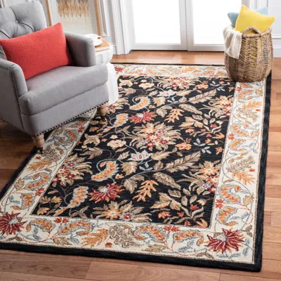 Safavieh Chelsea Hand Made Area Rug, Black Traditional Style Non-shedding In Multi