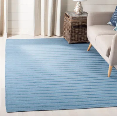 Safavieh Dhurries Hand Made Area Rug, Blue Contemporary Style Non Shedding In Blue