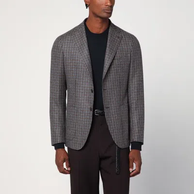 Tagliatore Tailored Blazer Houndstooth Front Pockets In Black