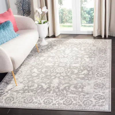 Safavieh Brentwood Machine Made Area Rug, Cream / Grey Traditional Style Easy Care In Gray