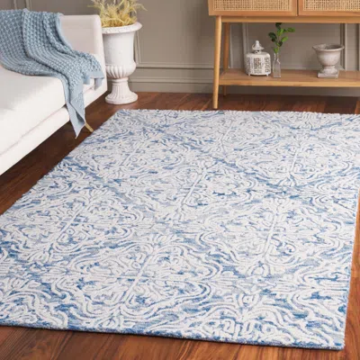Safavieh Blossom Hand Made Area Rug, Blue / Ivory Traditional Style Non-shedding In Blue
