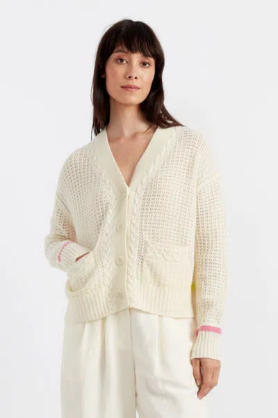 Chinti & Parker Cream Wool-cashmere Penzance Cardigan In White