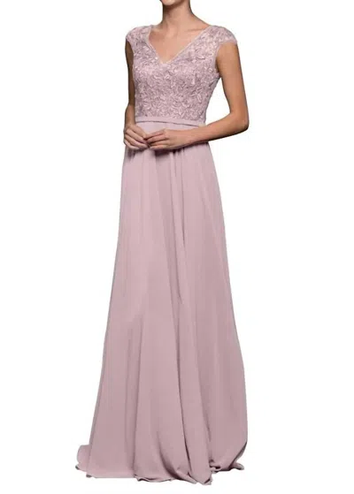 Marsoni By Colors Women's Embellished V-neck Chiffon A-line Dress In Mauve