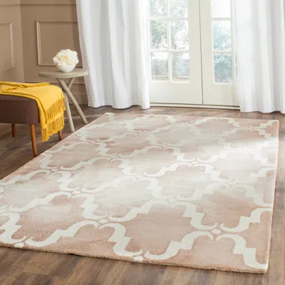 Safavieh Dip Dye Hand Made Area Rug, Beige / Ivory Contemporary Style Non Shedding In Neutral