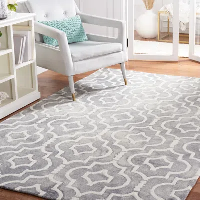 Safavieh Dip Dye Hand Made Area Rug, Grey / Ivory Contemporary Style Non Shedding In Gray