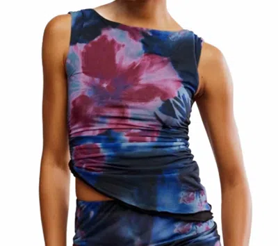Free People Ash Printed Knit Top In Night Combo In Blue