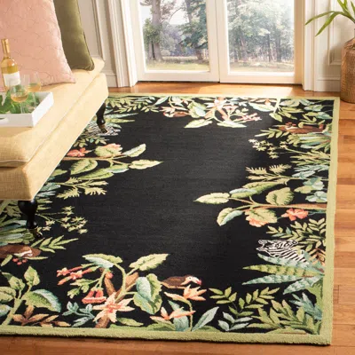 Safavieh Chelsea Hand Made Area Rug, Black / Green Novelty Style Non-shedding In Multi