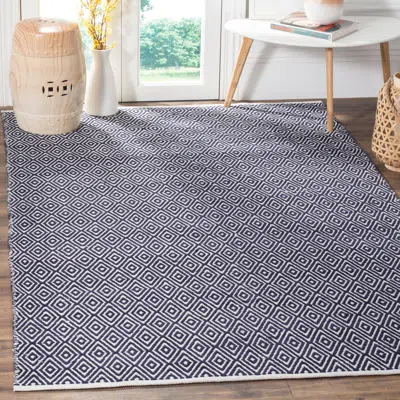 Safavieh Boston Flat Weave Area Rug, Navy Contemporary Style Easy Care In Blue