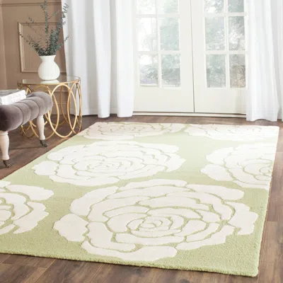 Safavieh Cambridge Hand Made Area Rug, Lime / Ivory Contemporary Style Non-shedding In Metallic