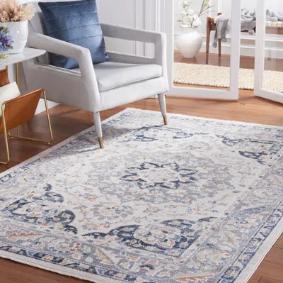 Safavieh Blair Washable Machine Made Area Rug, Beige / Grey Navy Traditional Style Machine Washable Easy Care In Blue