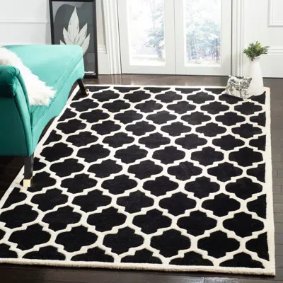 Safavieh Chatham Hand Made Area Rug, Black / Ivory Contemporary Style Non-shedding In Black