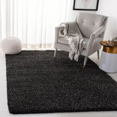 Safavieh Evolution Shag Machine Made Area Rug, Charcoal Shag / Flokati Style Easy Care In Gray