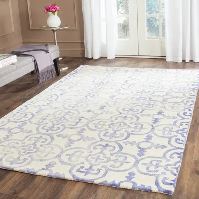 Safavieh Dip Dye Hand Made Area Rug, Ivory / Blue Contemporary Style Non Shedding In White