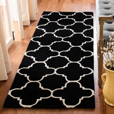 Safavieh Chatham Hand Made Area Rug, Black / Ivory Contemporary Style Non-shedding In Black