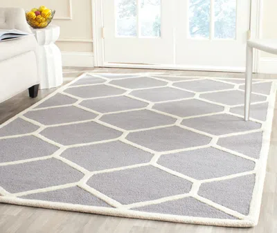 Safavieh Cambridge Hand Made Area Rug, Silver / Ivory Contemporary Style Non-shedding In Gray